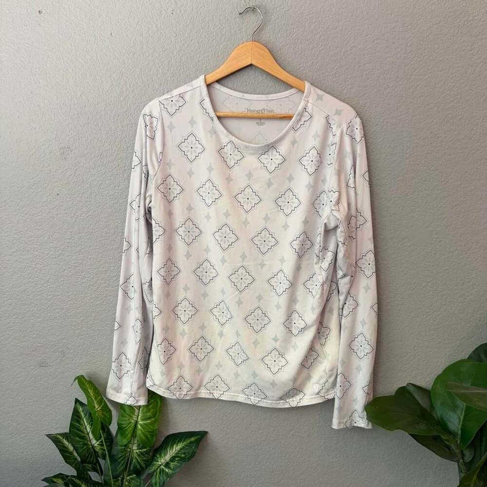 Hang Ten Women's White and Grey Shirt
